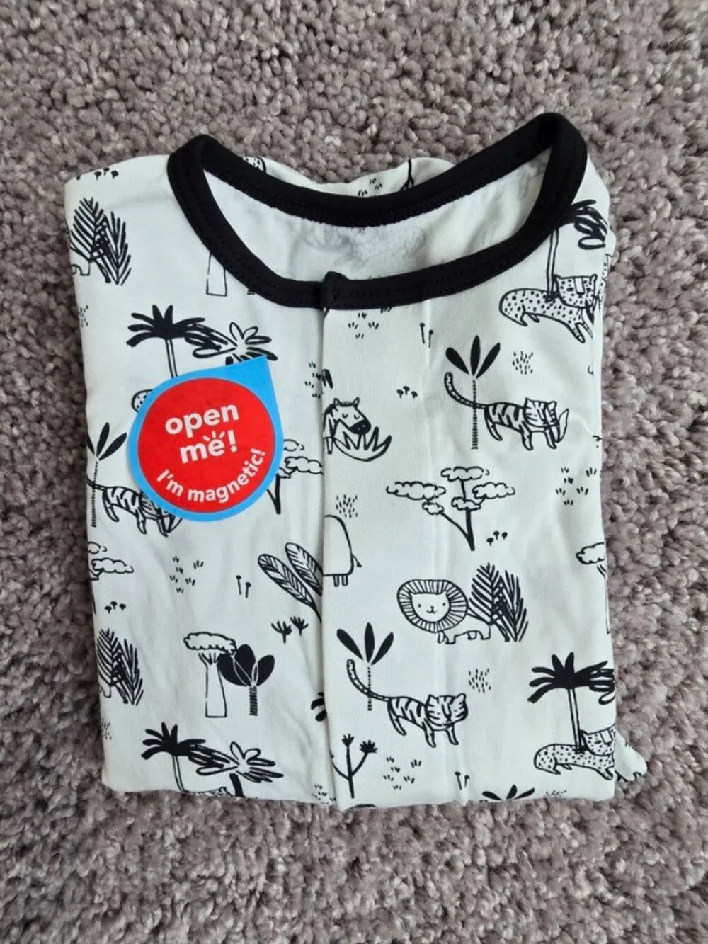 Magnetic Me Animal Safari Modal Magnetic Footie Baby Sleeper Pajamas 3-6 mo NEW
